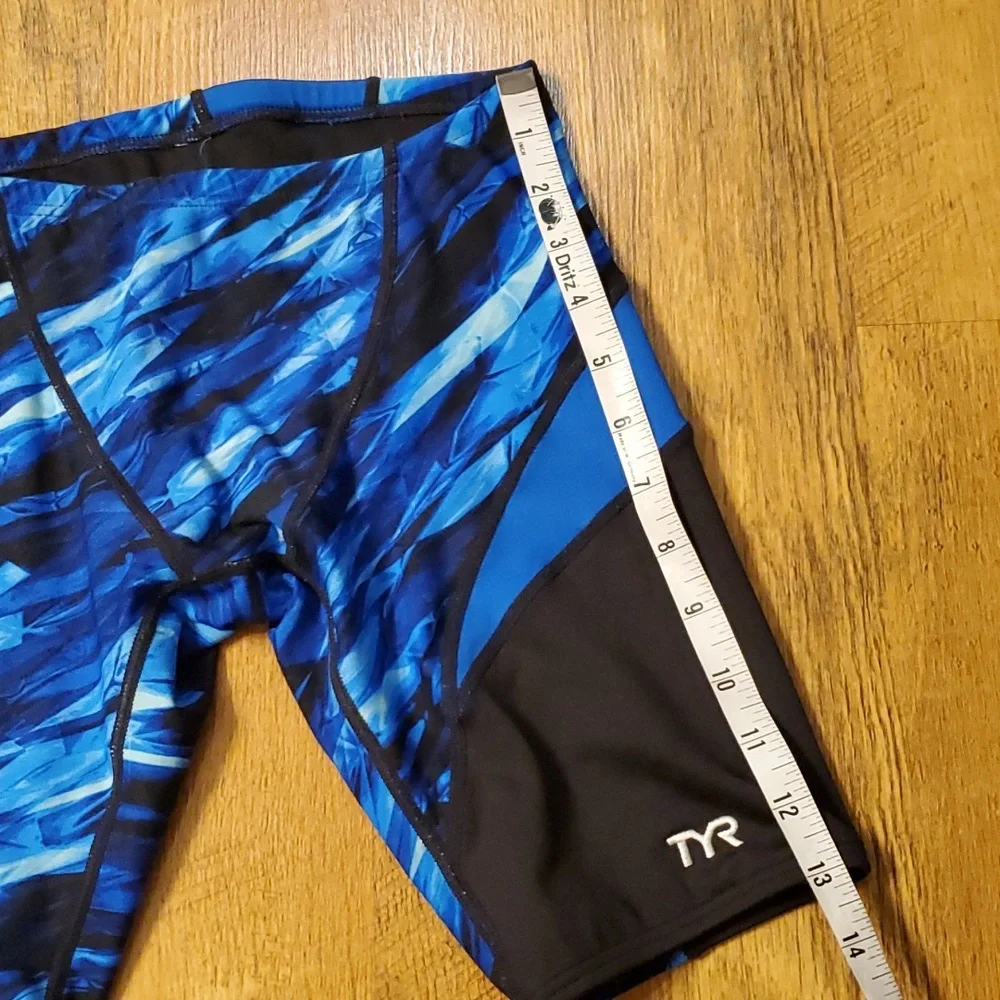 TYR Boys Vitric Wave Jammer‎ Blue Competition Swimsuit